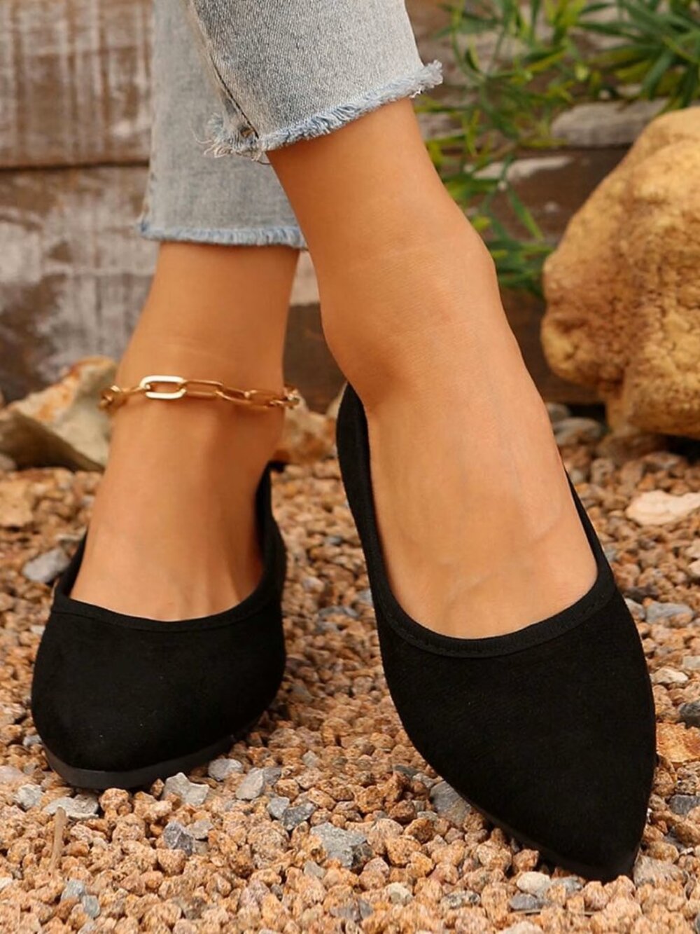 Laobeijingbuxie Black Low Wedge Comfort Loafer Slip On Shoes SZ 10.5